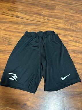 Nike Black Kids Athletic Shorts with White Swoosh
